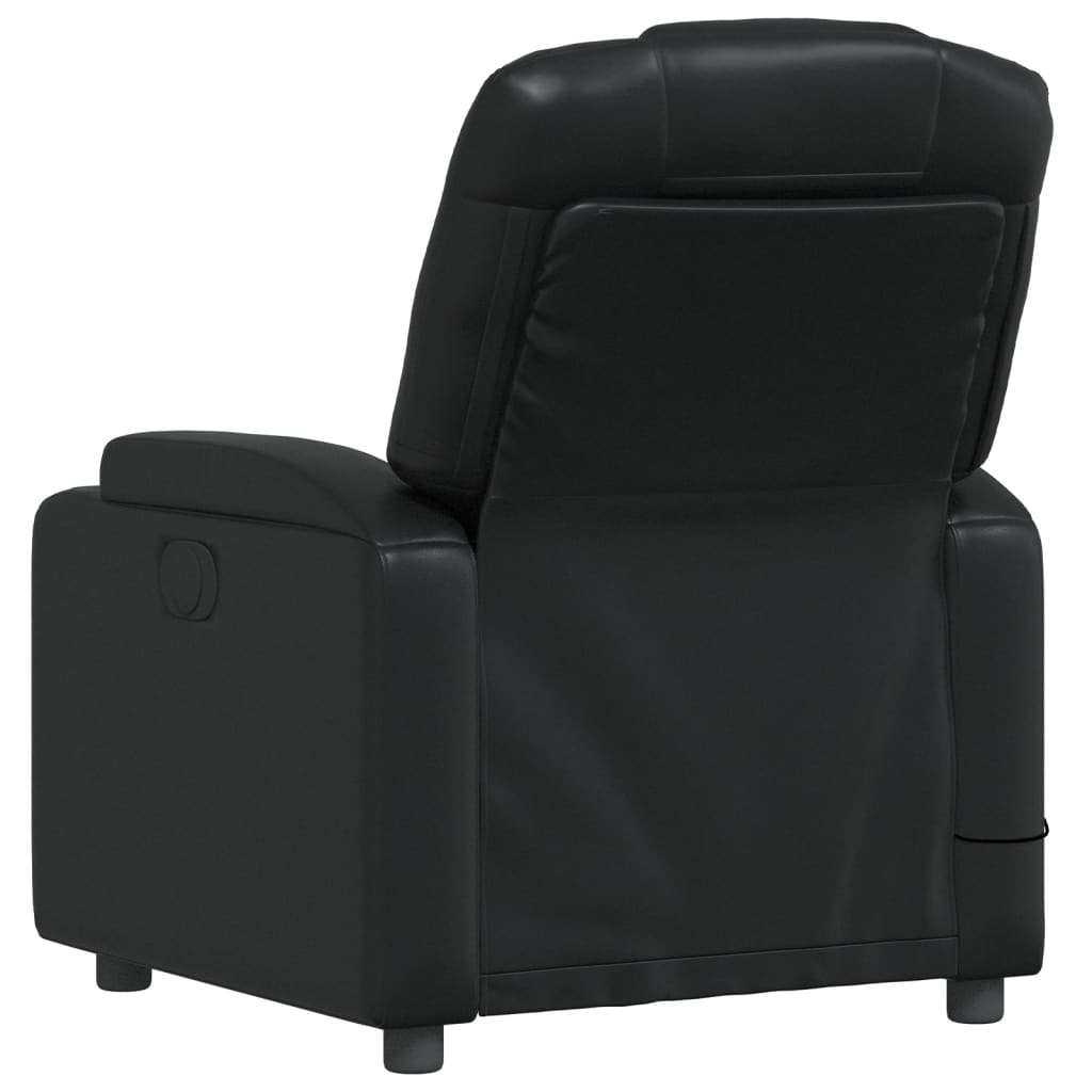 Massage Recliner Chair Black Faux Leather