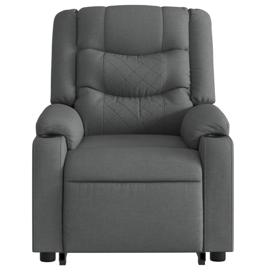 Electric Stand up Massage Recliner Chair Dark Gray Fabric