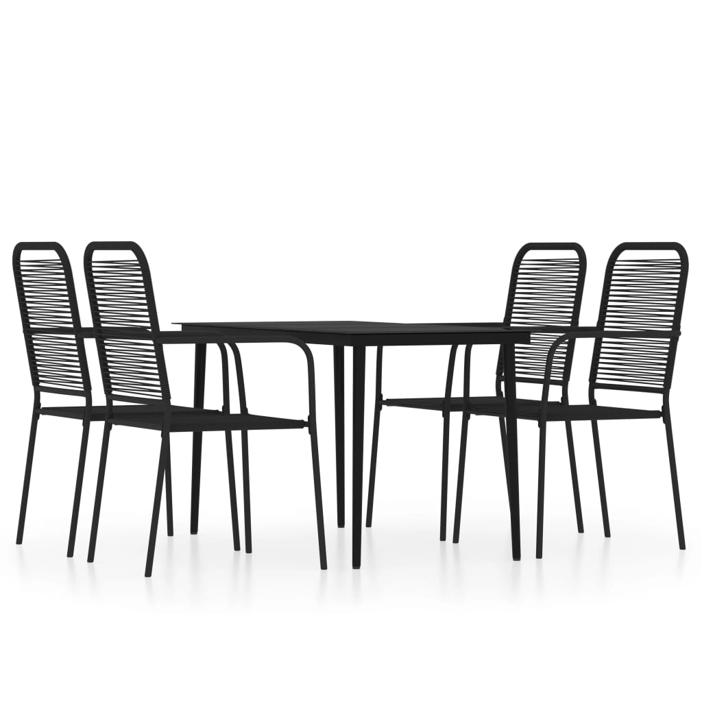 5 Piece Patio Dining Set Black