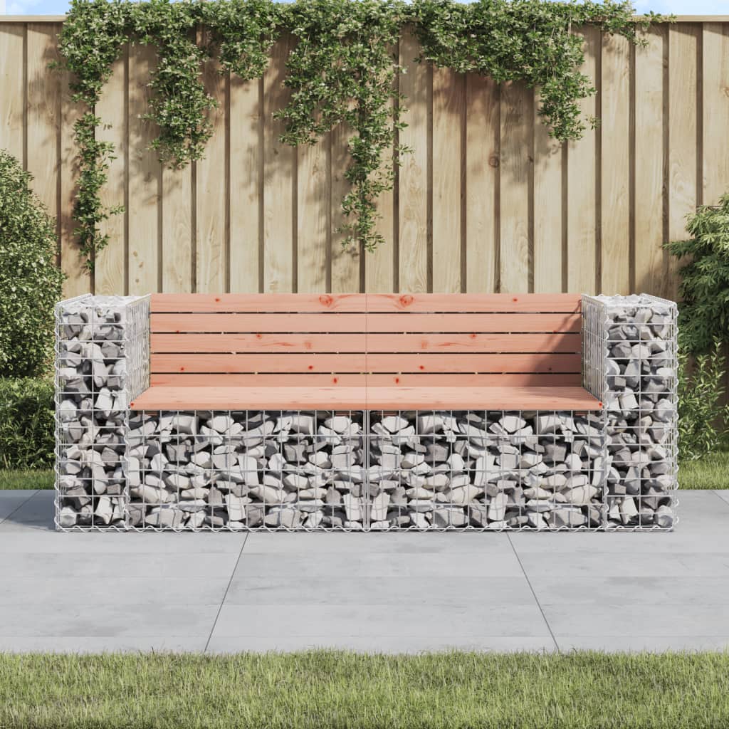 Patio Bench Gabion Design 72.4"x28"x25.8" Solid Wood Douglas