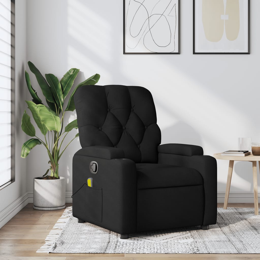 Massage Recliner Chair Dark Gray Fabric