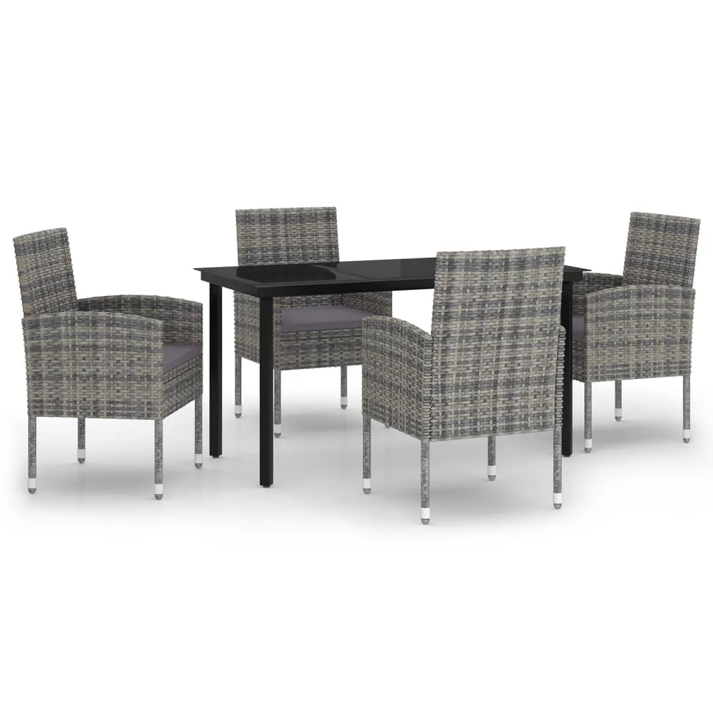 5 Piece Patio Dining Set Anthracite