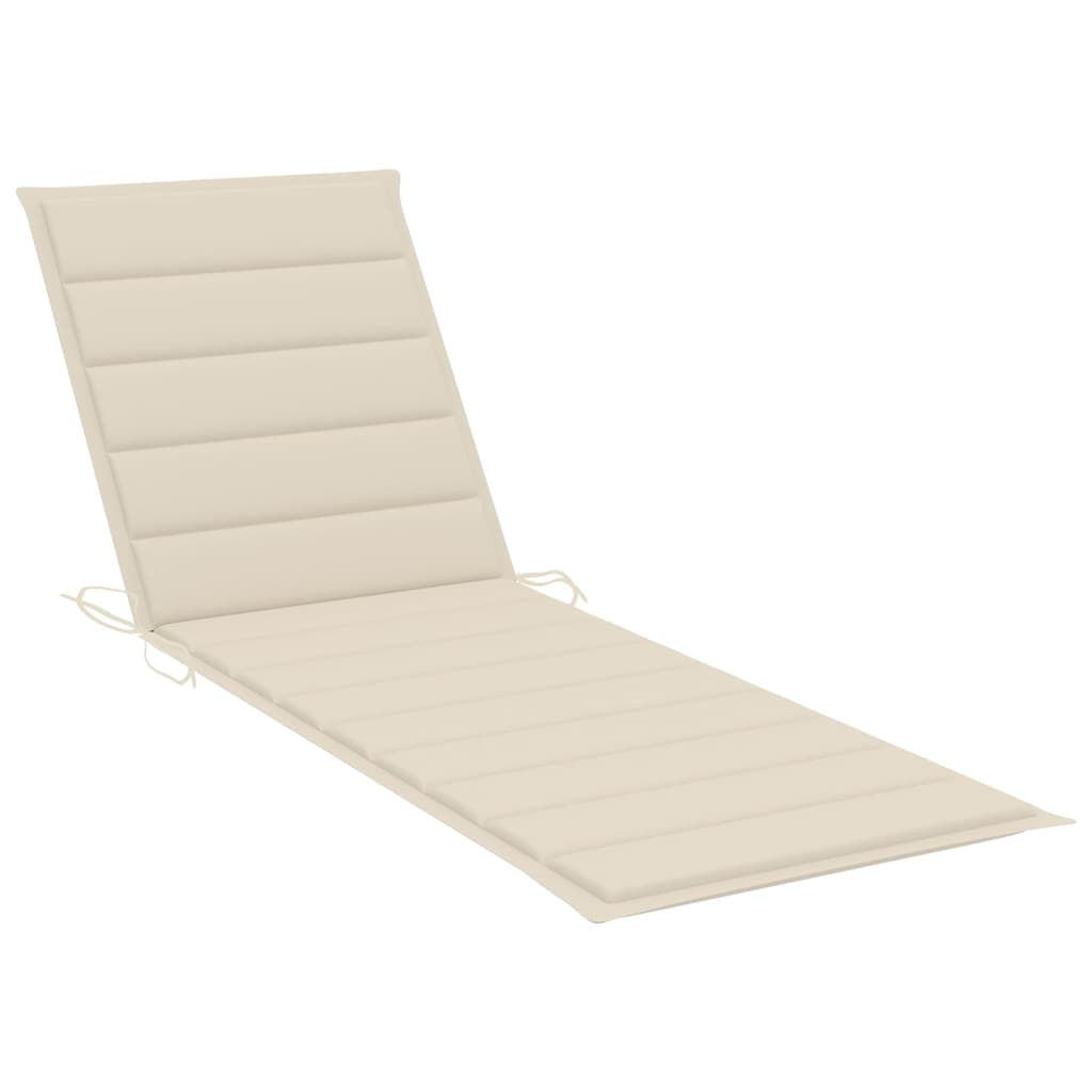 Sun Lounger with Cushion Solid Acacia Wood and Galvanized Steel