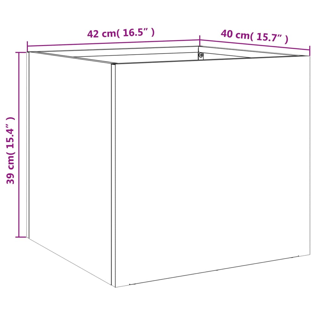 Planters 2 pcs Anthracite 16.5"x15.7"x15.4" Cold-rolled Steel