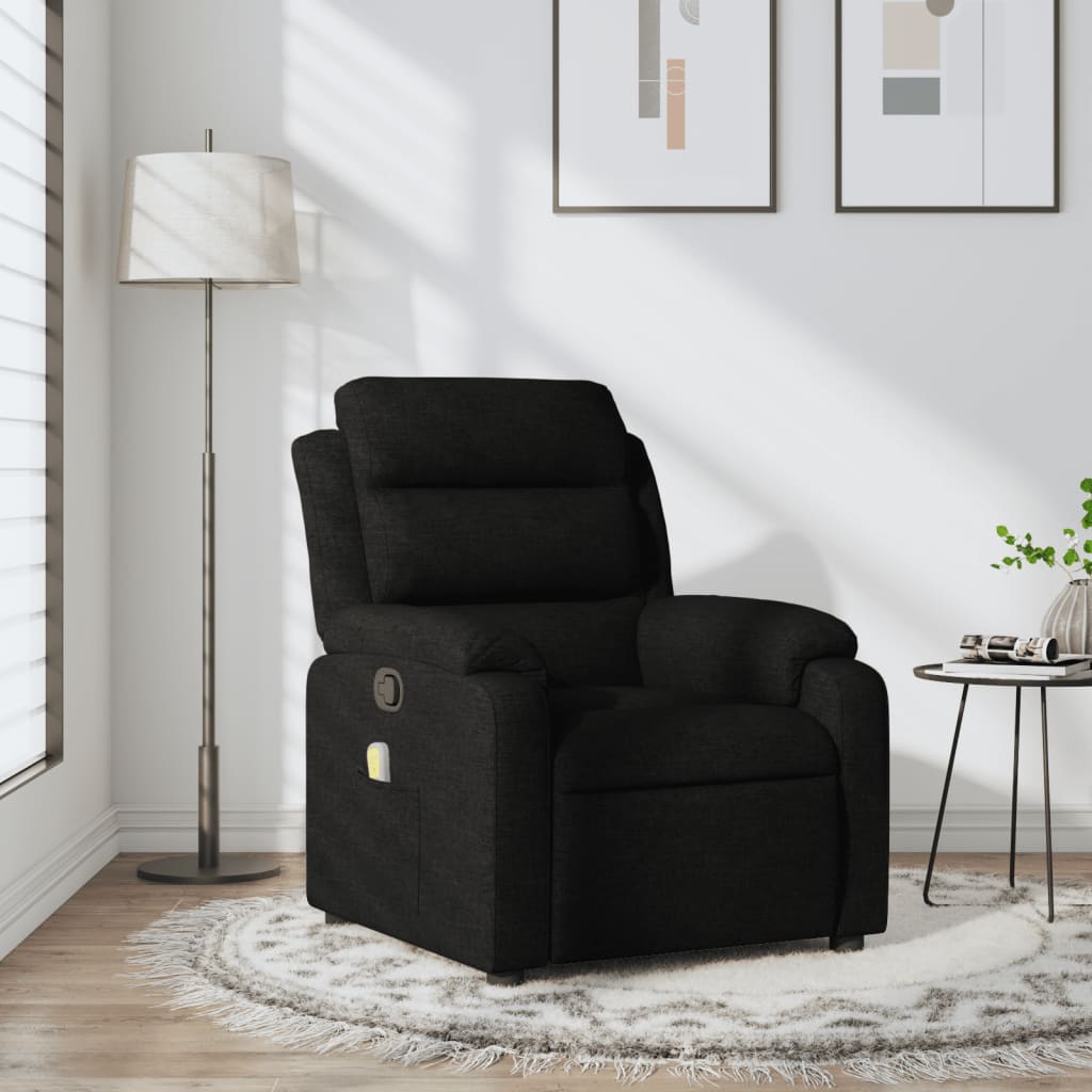 Massage Recliner Chair Dark Gray Fabric