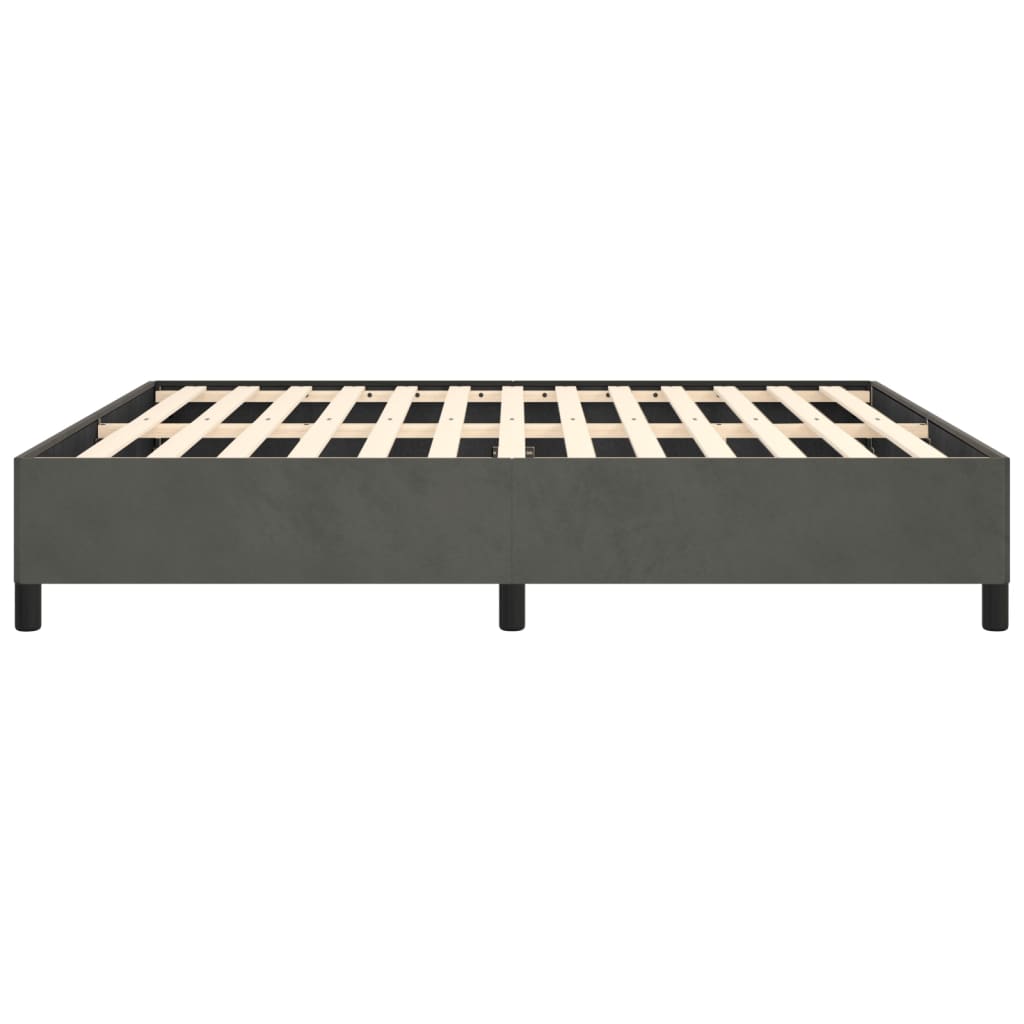 Bed Frame without Mattress Dark Gray California King Velvet