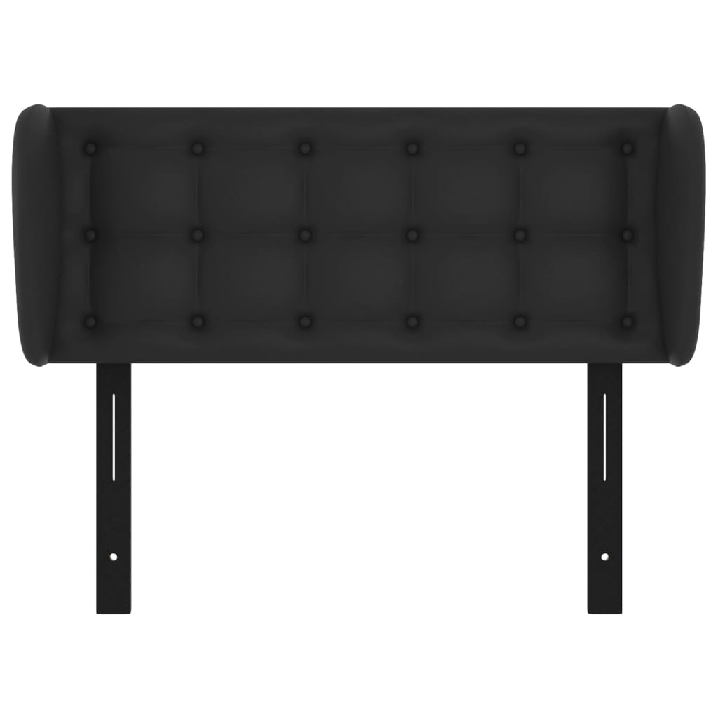 Headboard with Ears Black 40.6"x9.1"x30.7"/34.6" Faux Leather