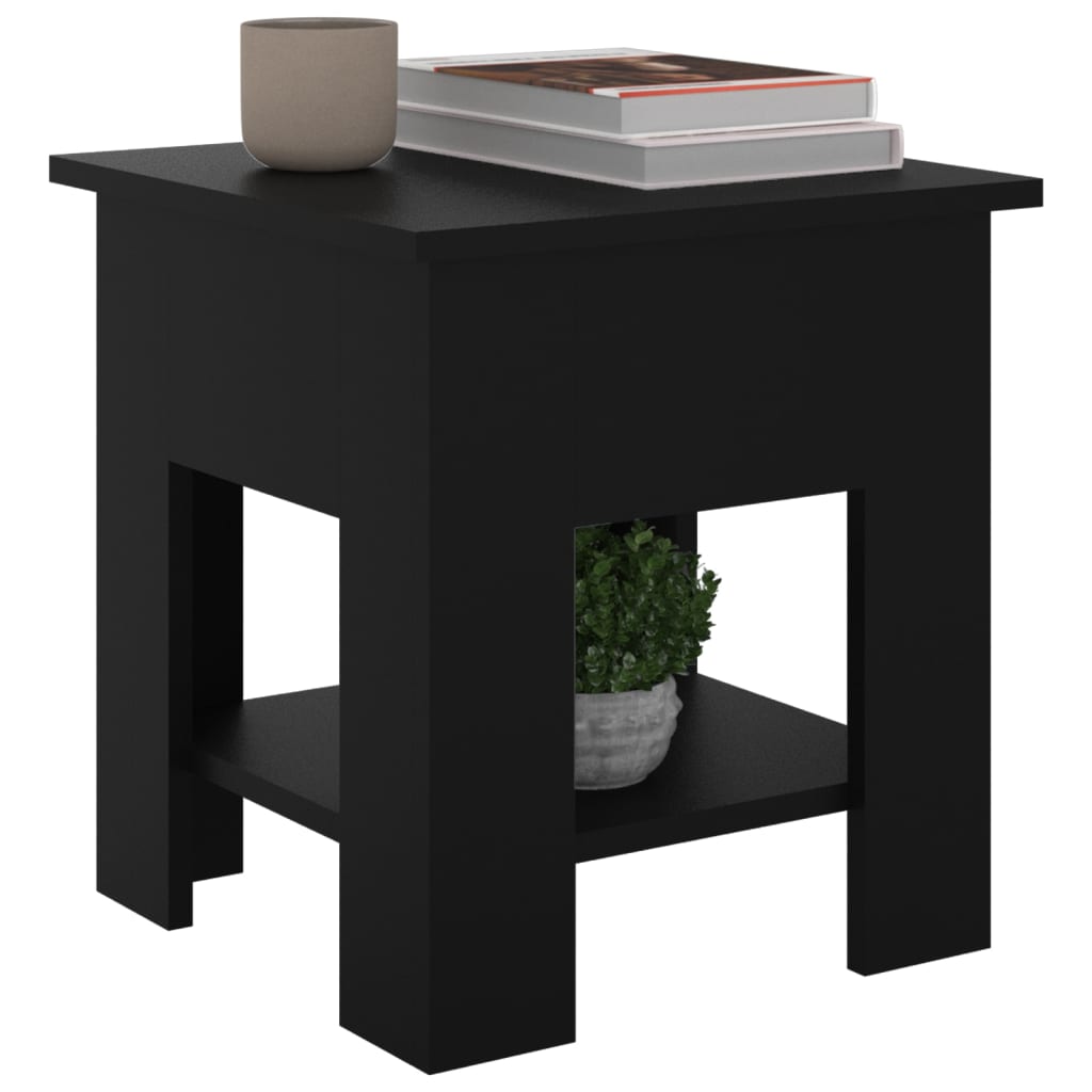 Coffee Table Black 15.7"x15.7"x16.5" Engineered Wood