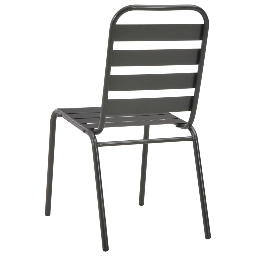 Stackable Patio Chairs 2 pcs Steel Gray