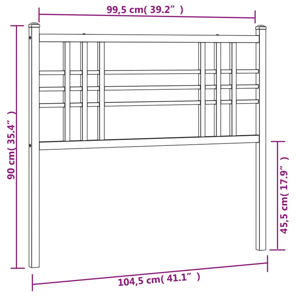 Metal Headboard White 39.4"