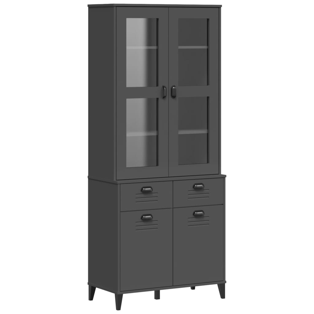 Highboard VIKEN Anthracite Gray 31.5"x15.7"x74.8" Solid Wood Pine