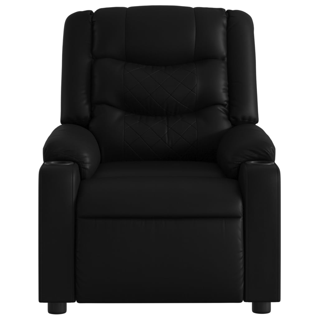 Electric Massage Recliner Chair Black Faux Leather