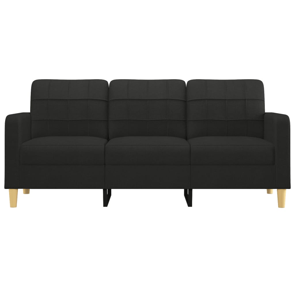 3-Seater Sofa Black 70.9" Fabric