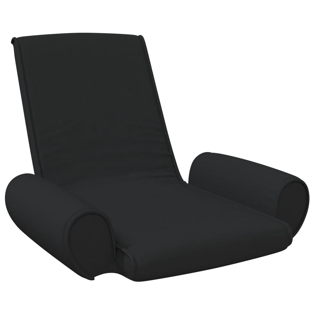 Folding Floor Chair Black Fabric