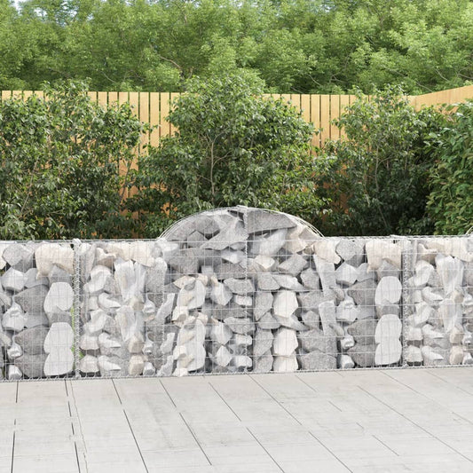 Arched Gabion Baskets 10 pcs 78.7"x11.8"x31.5"/39.4" Galvanized Iron