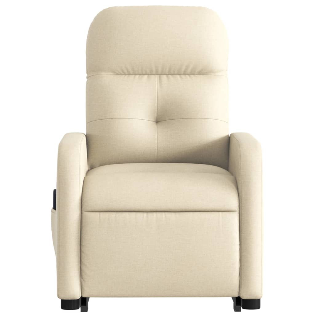 Electric Stand up Massage Recliner Chair Cream Fabric