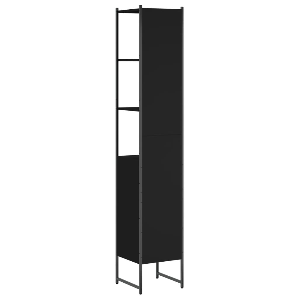 Bathroom Cabinet Black 13"x13"x73" Engineered Wood