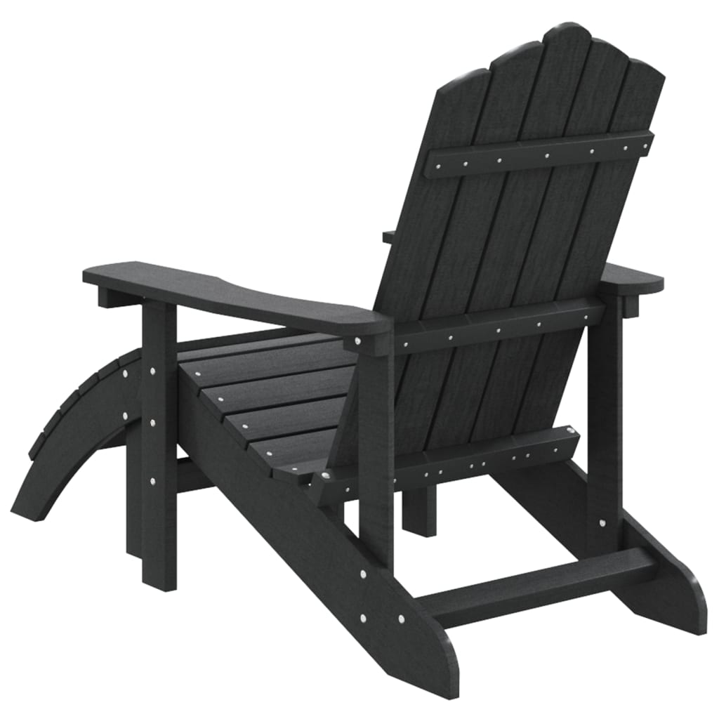 Patio Adirondack Chair with Footstool HDPE Anthracite