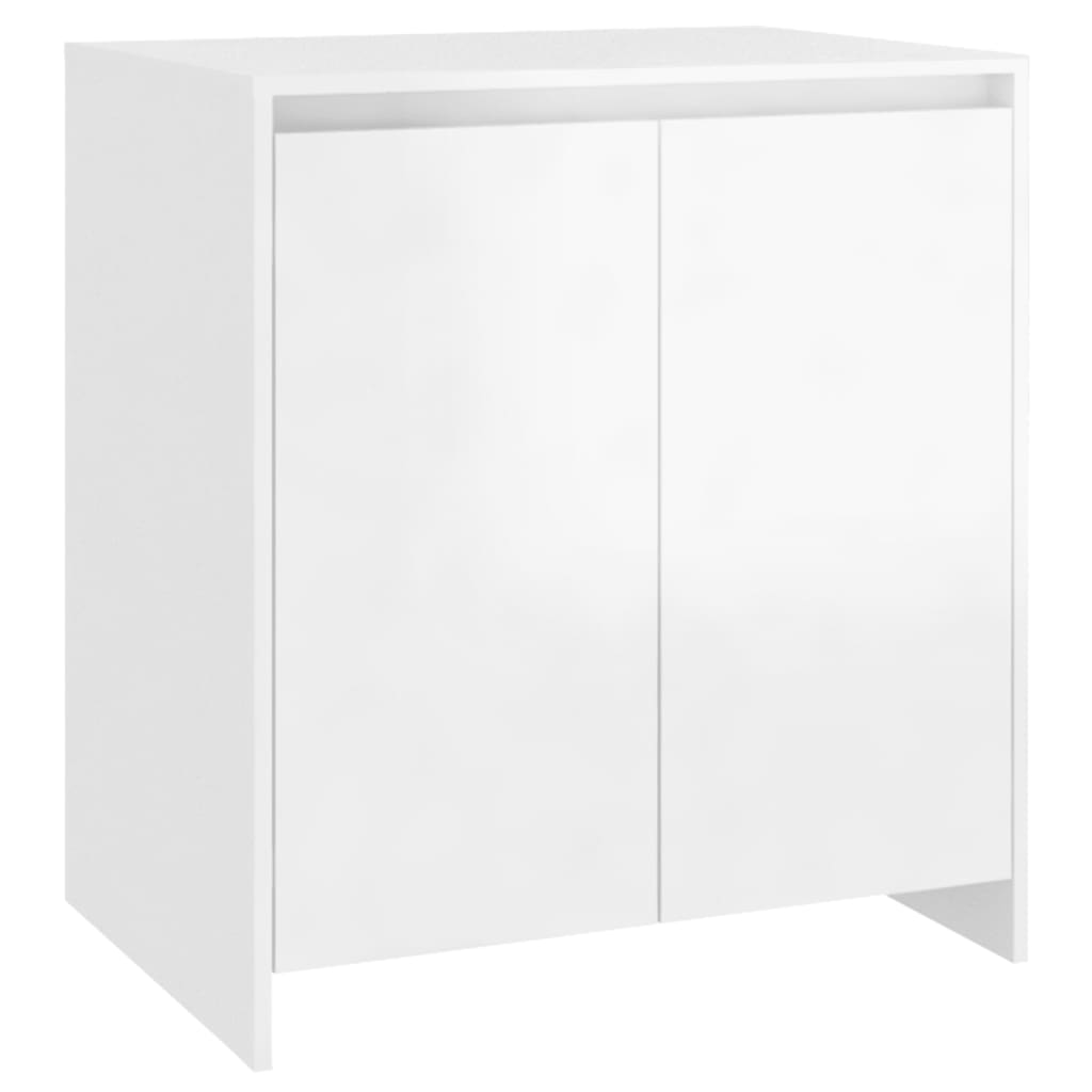 3 Piece Sideboard High Gloss White Engineered Wood