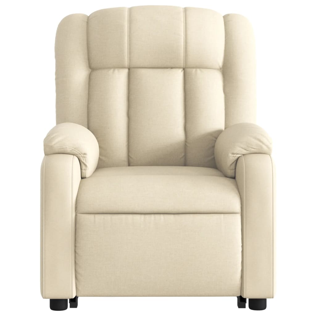 Stand up Massage Recliner Chair Cream Fabric