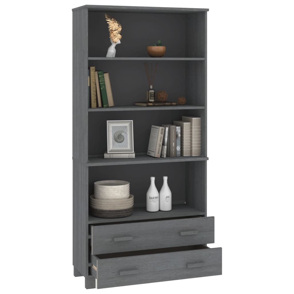 Highboard HAMAR Solid Wood Pine Dark Gray