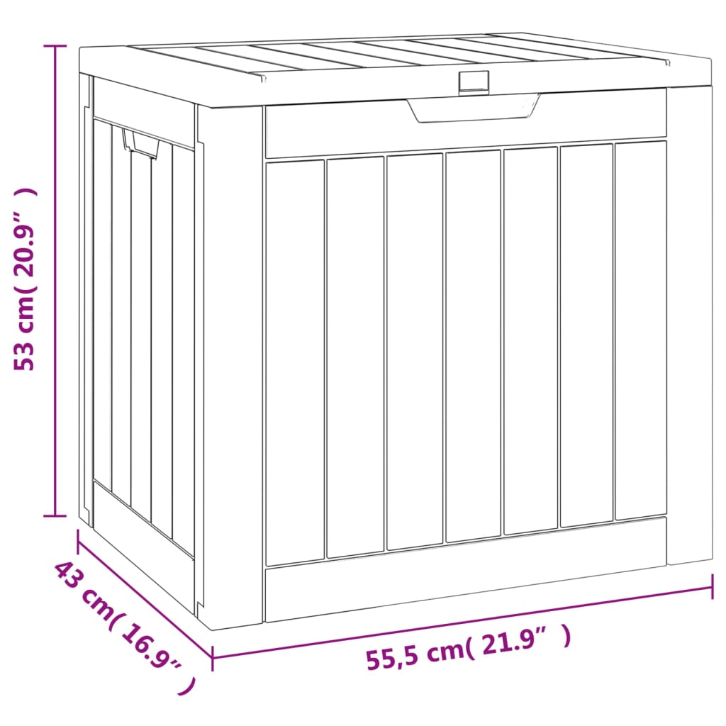 Patio Storage Box Gray 21.9"x16.9"x20.9" Polypropylene