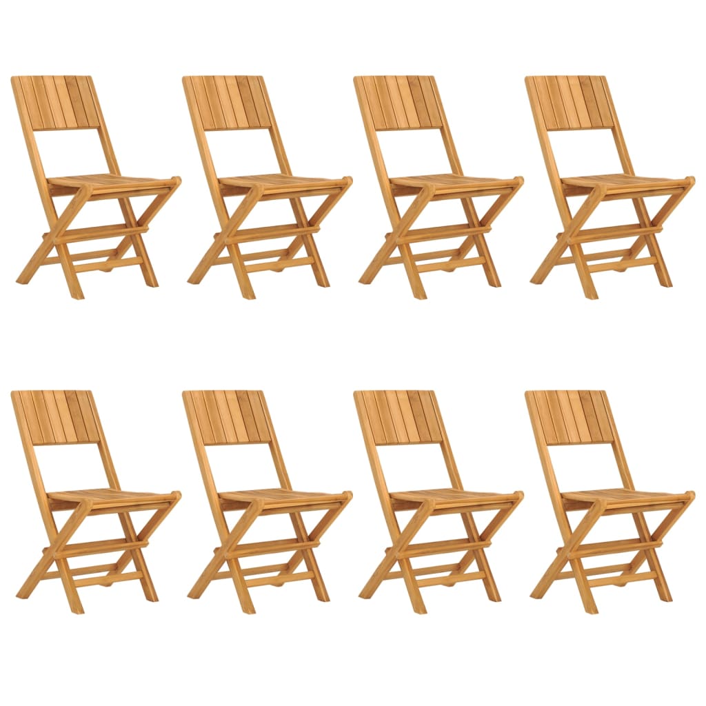 Folding Patio Chairs 8 pcs 18.5"x24"x35.4" Solid Wood Teak