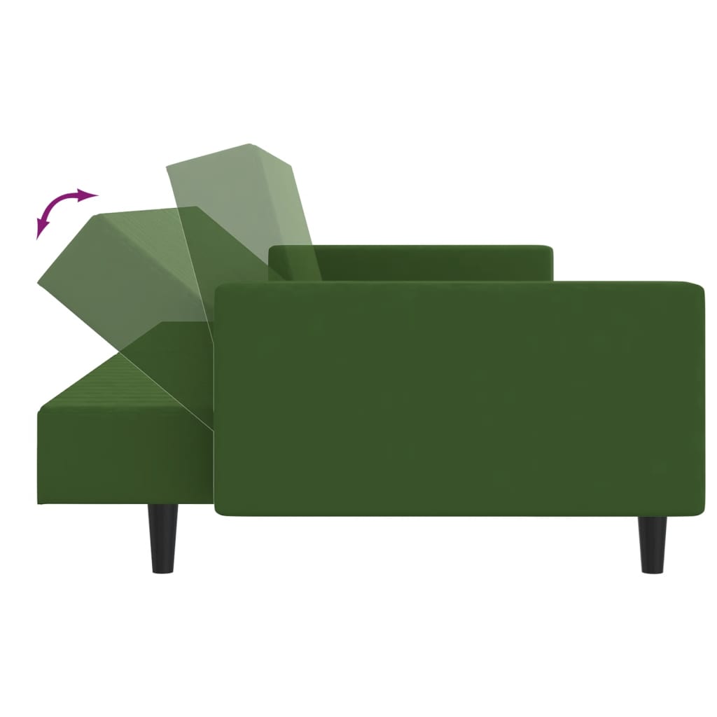 2-Seater Sofa Bed Dark Green Velvet