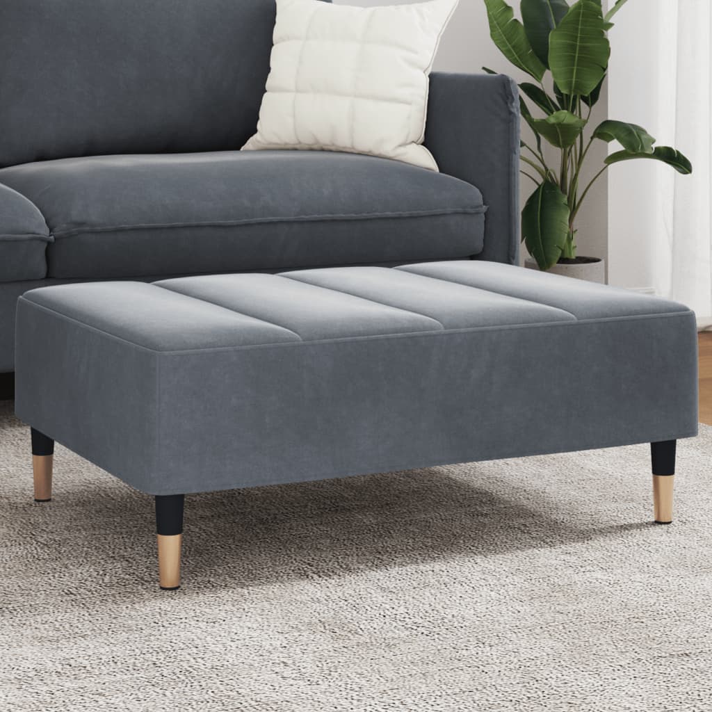 Footstool Dark Gray 30.3"x21.7"x12.2" Velvet