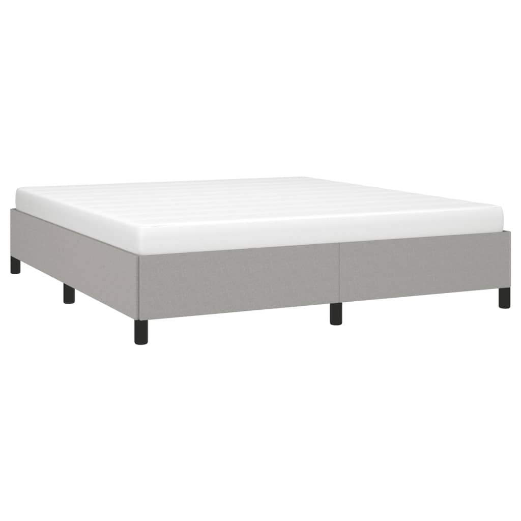 Bed Frame without Mattress Light Gray California King Fabric