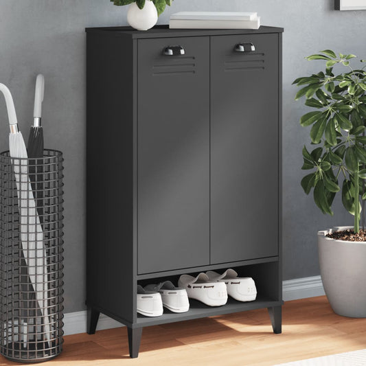 Shoe Cabinet VIKEN Anthracite Gray Engineered Wood