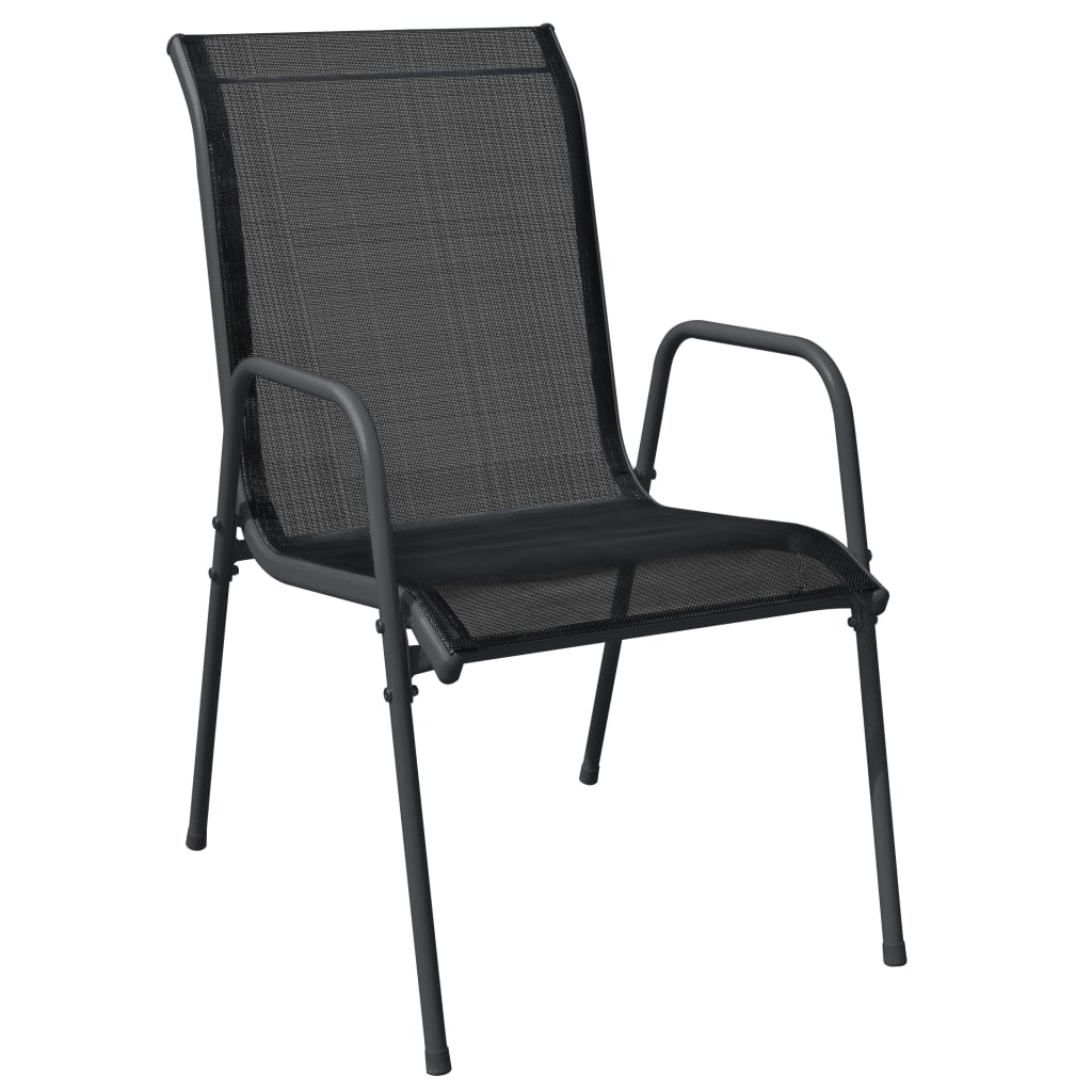 Patio Chairs 4 pcs Steel and Textilene Black