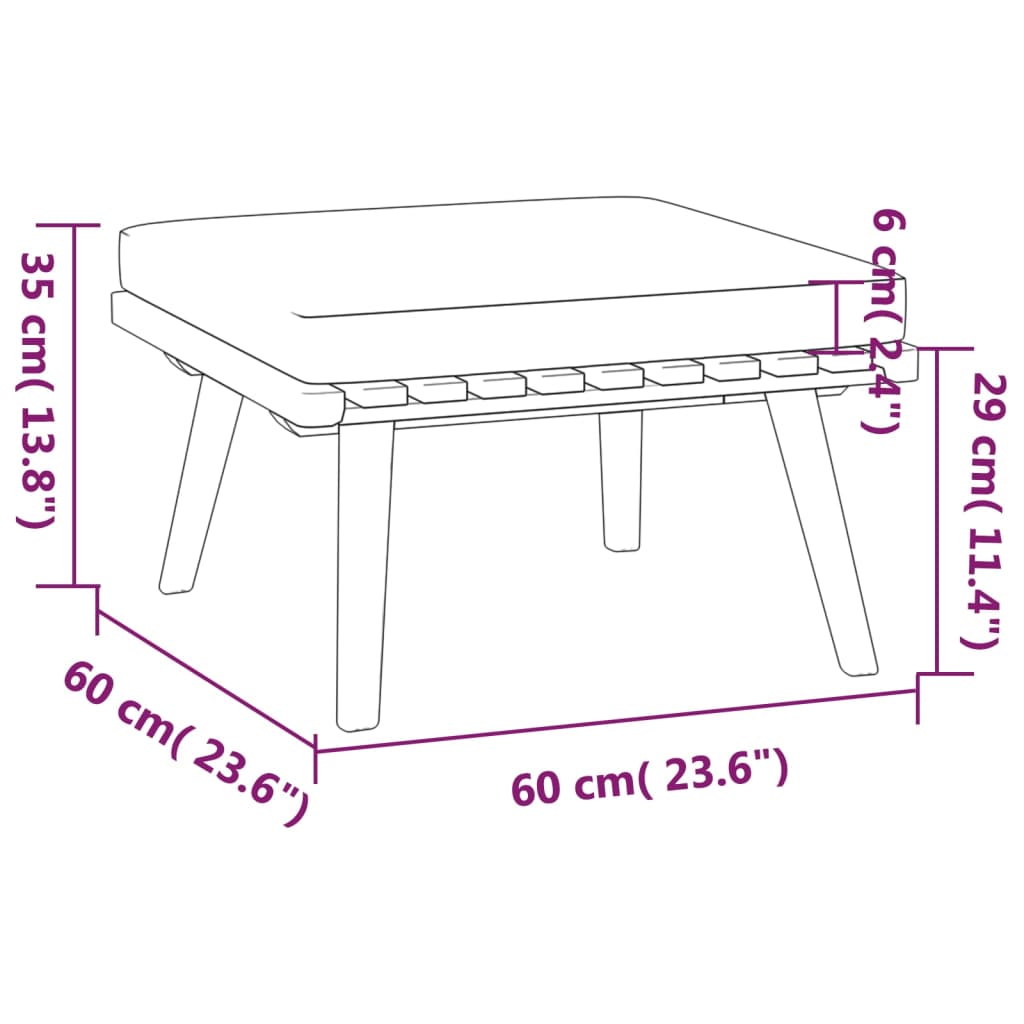 4 Piece Patio Lounge Set with Cushions Solid Acacia Wood