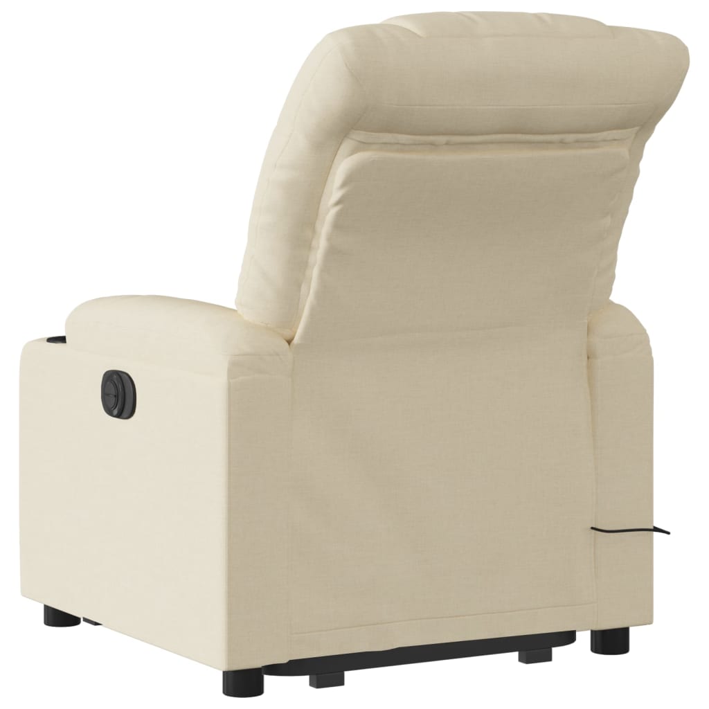 Stand up Massage Recliner Chair Cream Fabric