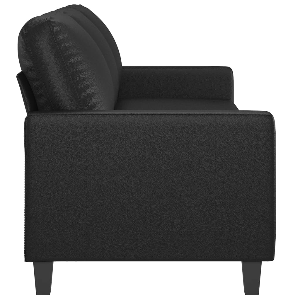 3-Seater Sofa Black 70.9" Faux Leather