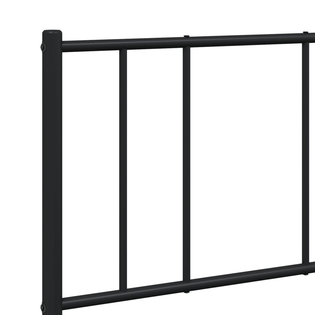 Metal Bed Frame without Mattress with Footboard Black 53.1"x74.8"