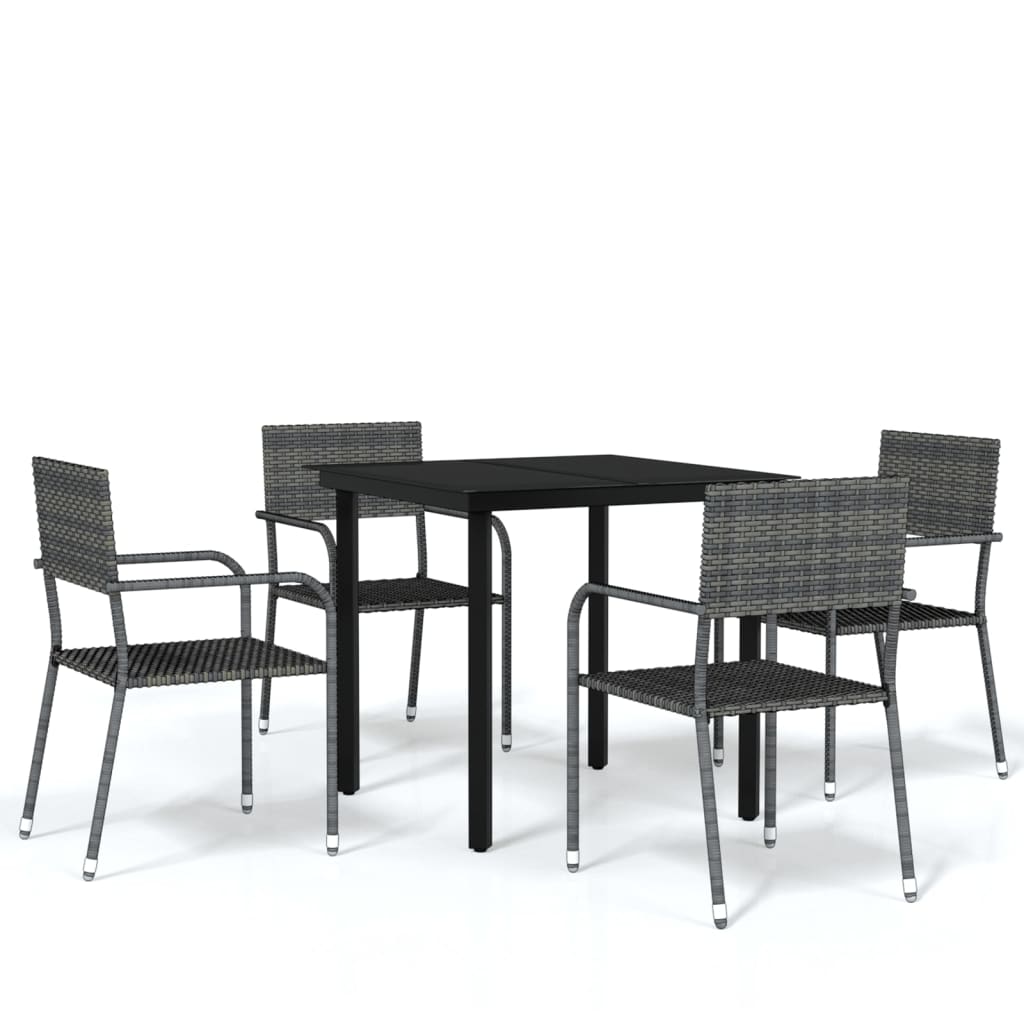 5 Piece Patio Dining Set Gray