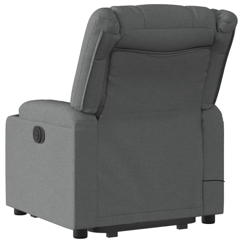 Electric Stand up Massage Recliner Chair Dark Gray Fabric