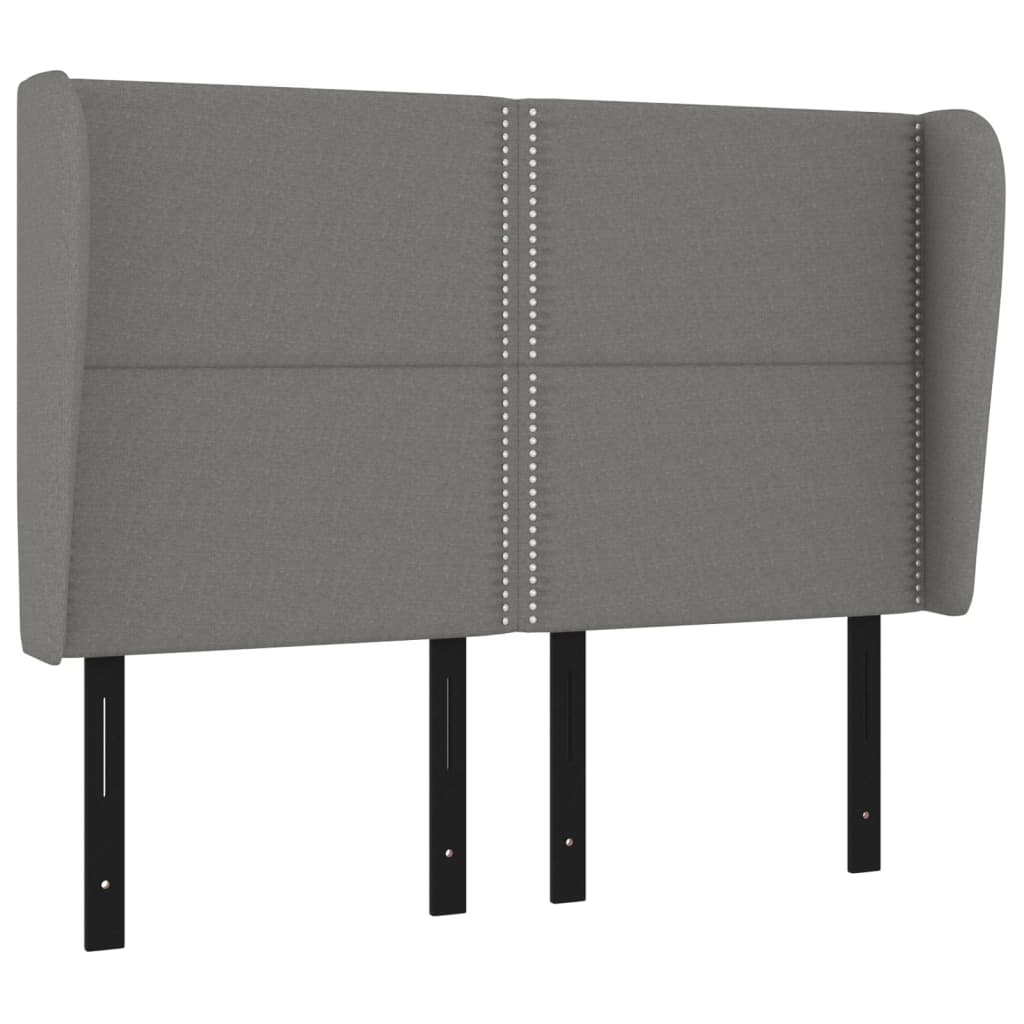 Headboard with Ears Dark Gray 57.9"x9.1"x46.5"/50.4" Fabric