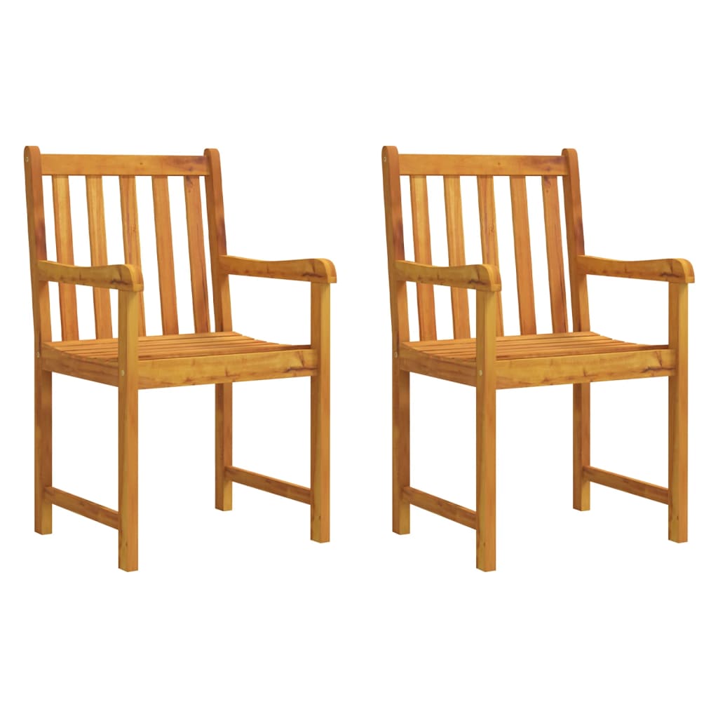 Patio Chairs 2 pcs Solid Acacia Wood