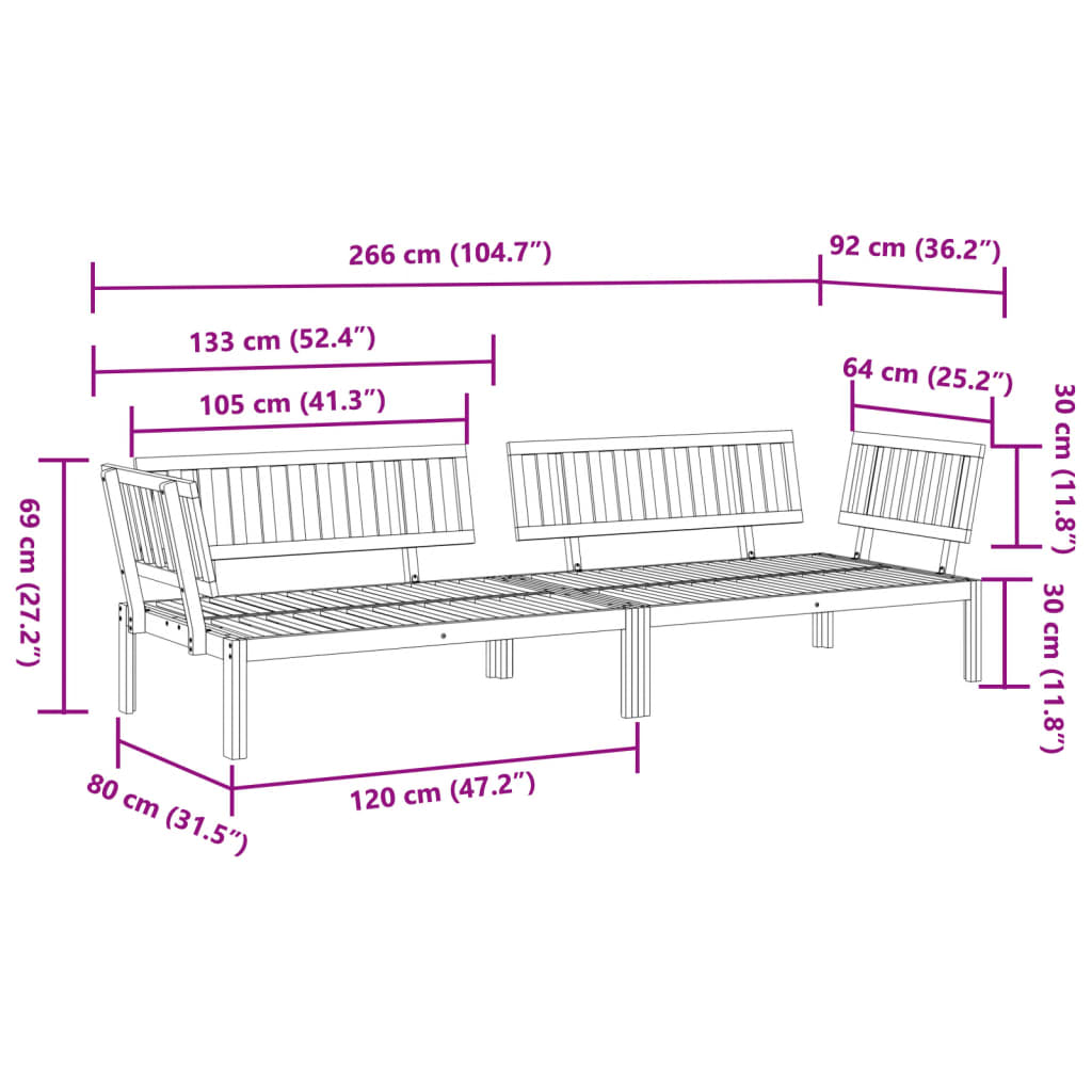 Patio Pallet Corner Sofas 2 pcs Solid Wood Acacia