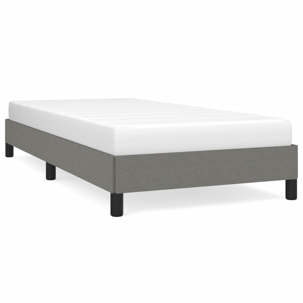 Bed Frame Dark Gray 39.4"x74.8" Twin Fabric