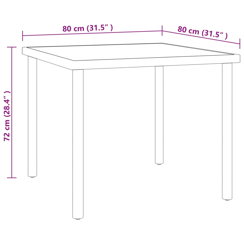 3 Piece Patio Dining Set Steel