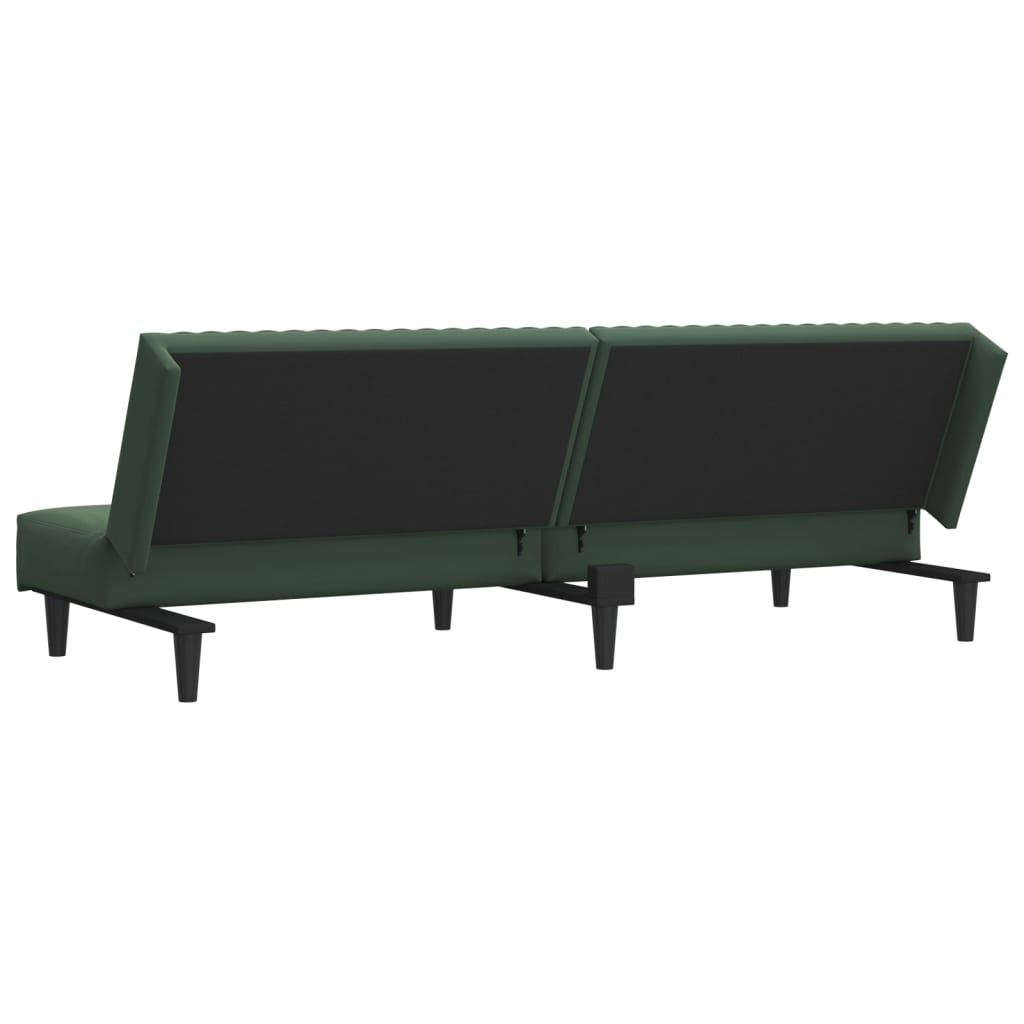 2-Seater Sofa Bed Dark Green Velvet