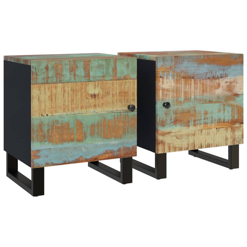 Bedside Cabinets 2 pcs 15.7"x13"x18.1" Solid Wood Reclaimed