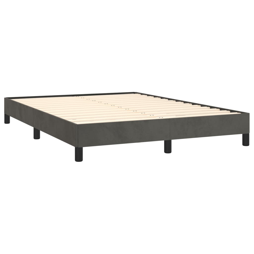 Bed Frame without Mattress Dark Gray 53.9"x74.8" Full Velvet