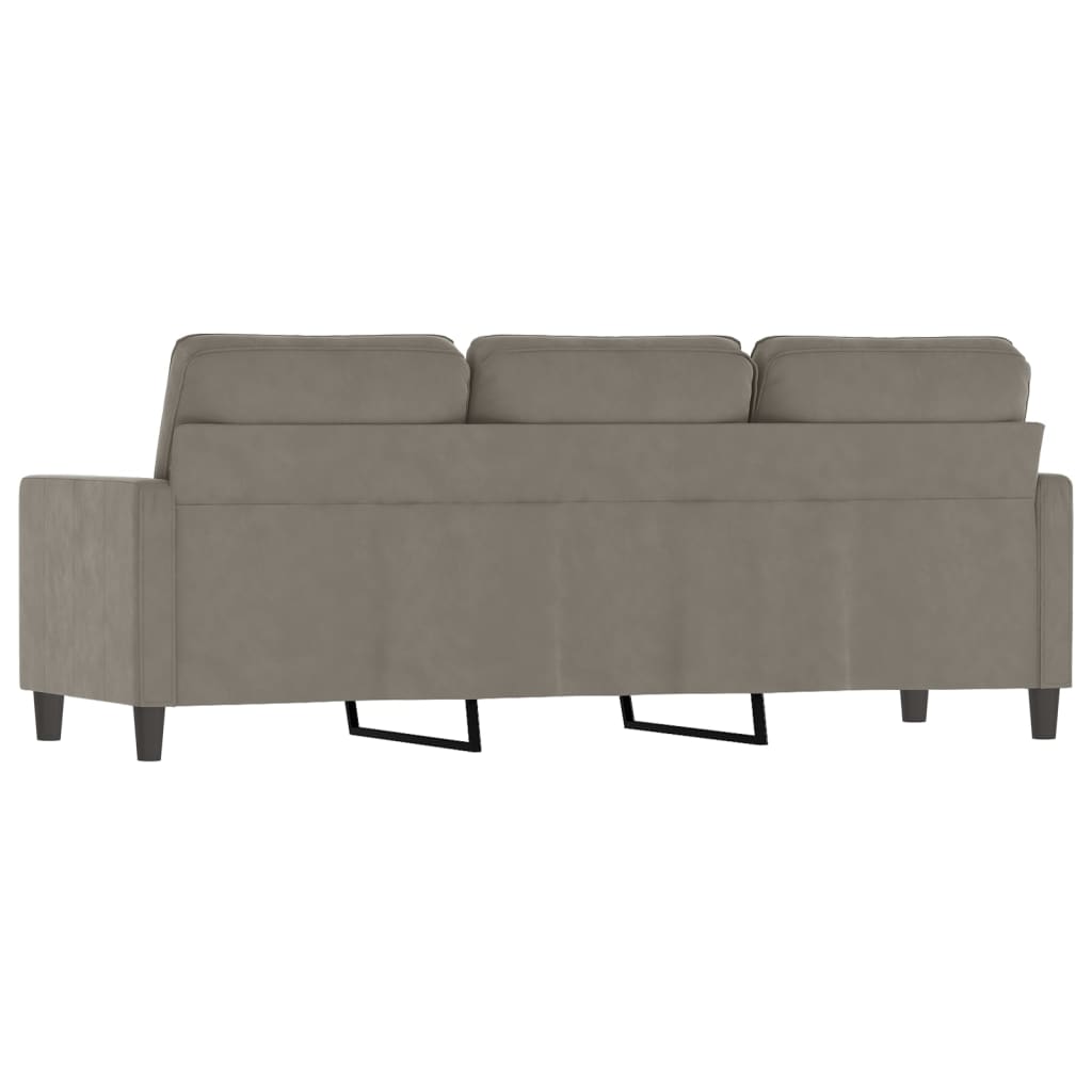 3-Seater Sofa Light Gray 70.9" Velvet