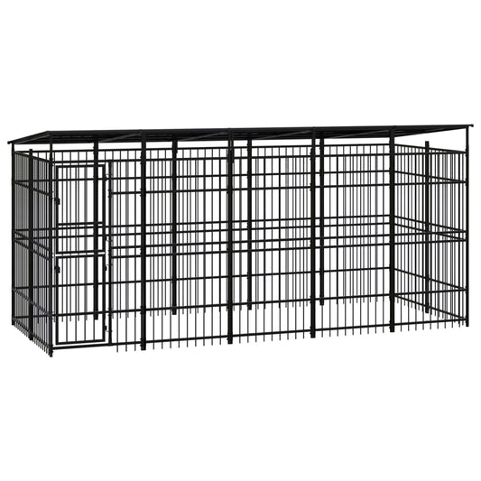 Outdoor Dog Kennel with Roof Steel 99.2 ft��