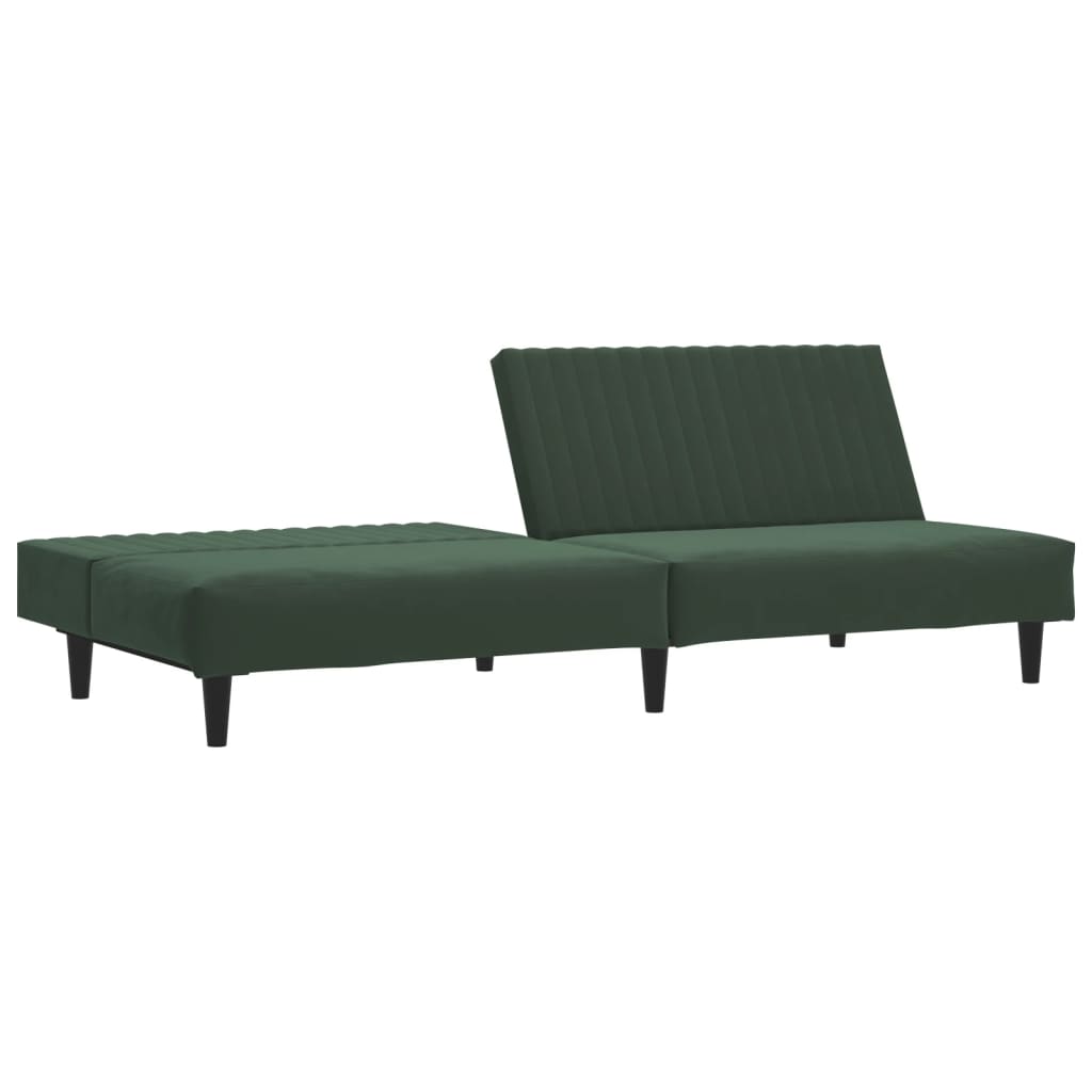 2-Seater Sofa Bed Dark Green Velvet