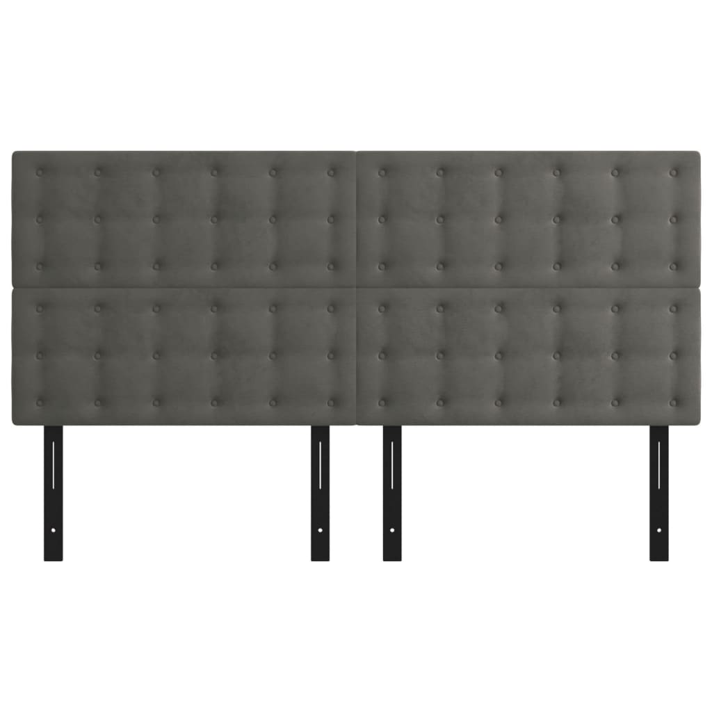 Headboards 4 pcs Dark Gray 35.4"x2"x30.7"/34.6" Velvet